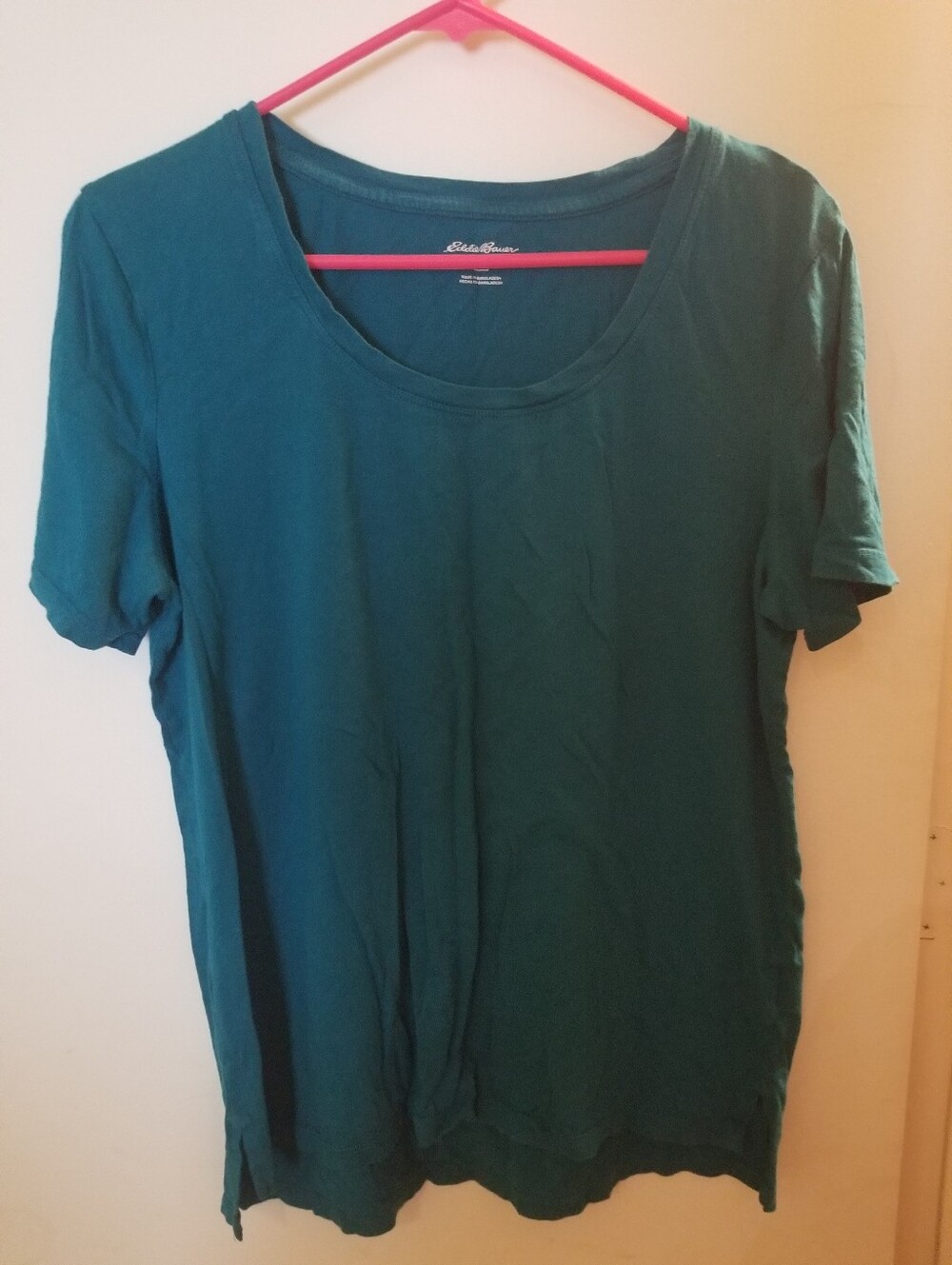 Eddie Bauer Women's Teal Scoop Neck Tee Size Large